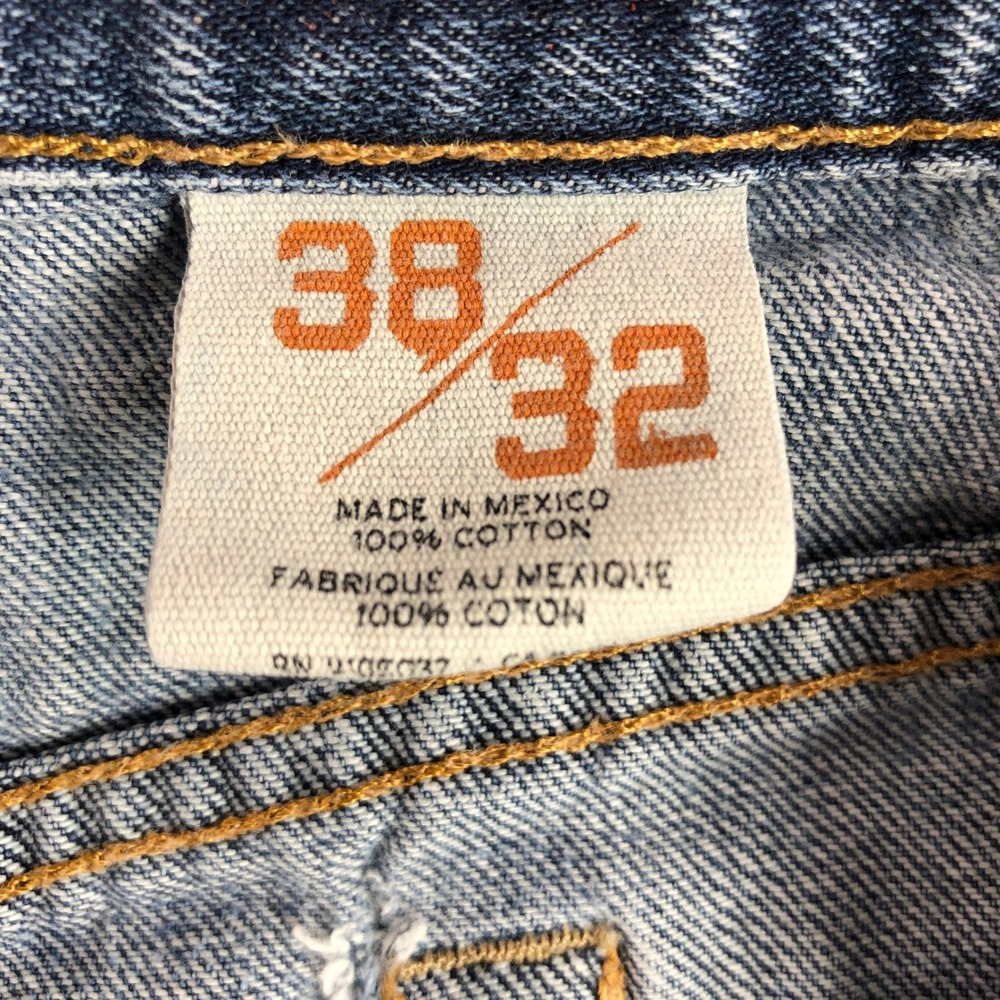Ariat Jeans Mens 38x32 Relaxed Straight Leg Blue Light Wash Mid Rise Western - Picture 3 of 15
